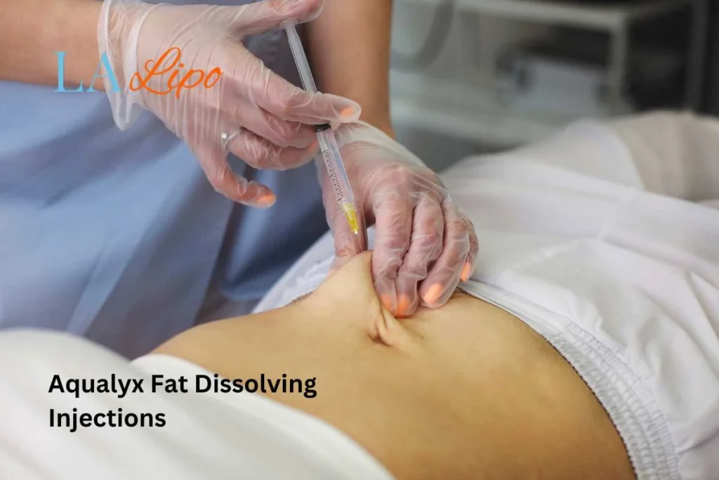woman having fat dissolving injections Blackwall in the stomach
