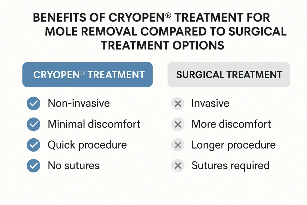 Benefits of professional mole-removal assessment at LA LIPO Blackwall