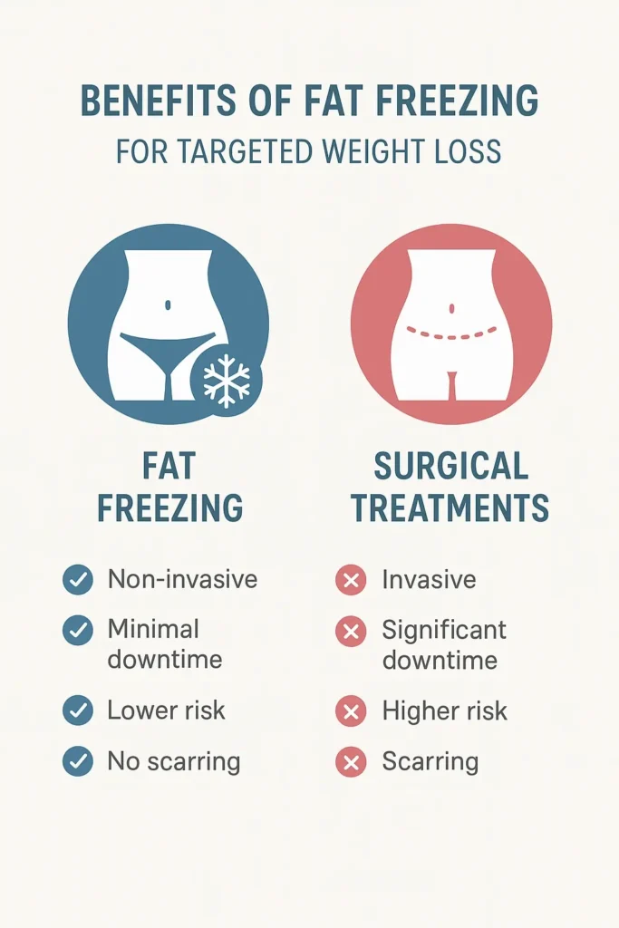 graphic showing the benefits of fat freezing Blackwall