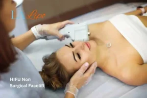 Woman having Hi-Fu to reduce wrinkles Blackwall.